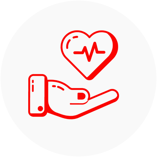 Hand holding heart icon